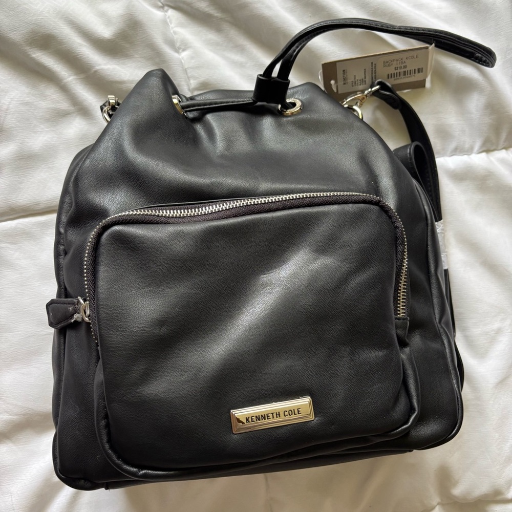 Black Leather Backpack